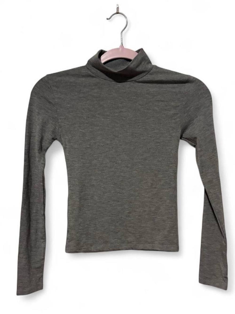 Mango NWT Gray long sleeve mock perfect fit basic turtleneck top in size xs